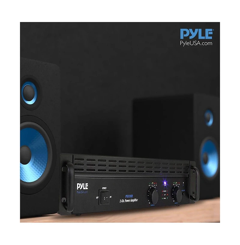 Pyle Bluetooth Pro Audio Power Amplifier - 2-Channel Rack Mount Bridgeable Sound Amplifier (1000 Watt)