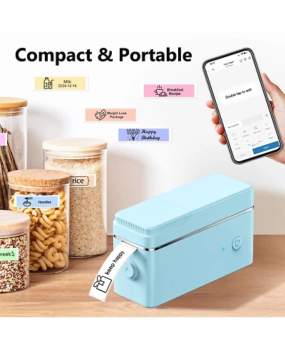 Nelko P31-s Label Maker Machine with Tape, Portable Thermal Printer, Portable Bluetooth Label Printer for Organizing Storage Office Home