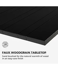 Mondawe 3-Section Iron Dining Table,Multi Functional Design,With Fixed Sunshade Umbrella Hole