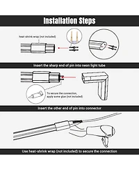 DELight 2 Pin Connectors Accessories L Shape with Pin for 7x14mm Neon Rope Light