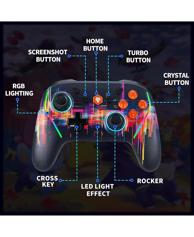 Nbcp Wireless Switch 2 Controller for Switch/Lite/Oled with Mouse Touch Back Buttons, Programmable, Turbo Function, 6-Axis Gyro, Wake