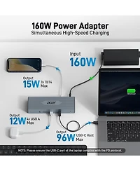 Acer Thunderbolt 4 Dock for 4 Monitors | 16-in-1 Usb-c Docking Station with 40Gbps Speed, 4K60Hz, 8K Support, 160W Power, 2.5Gbps Ethernet | Compatibl
