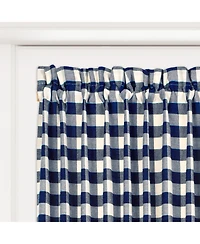 GoodGram Buffalo Check Gingham Custom Window Curtain Treatments - Single Panel 42 in. W x 63 L, Black