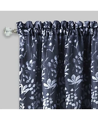 GoodGram Watercolor Lillies & Cherry Blossoms Floral Charlotte Pastel Semi Sheer Single Window Curtain Panel