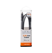 Ventev Flat Usb C to Apple Lightning High Speed Tangle-Free Foot Cable-Gray