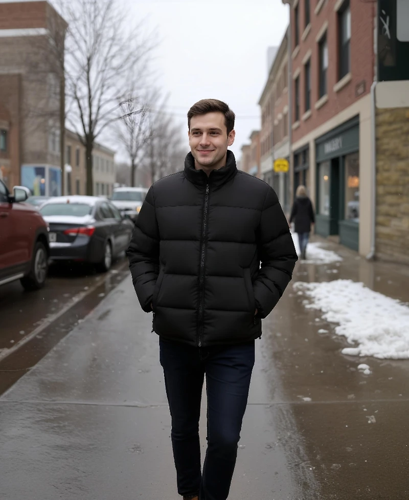 Rokka&Rolla Men's Modern Puffer Jacket