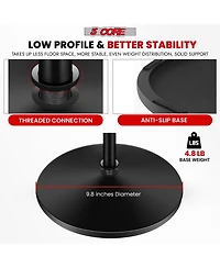 5 Core Mic Stand Floor Pair Adjustable Heavy Weight Microphone Stands Round Base