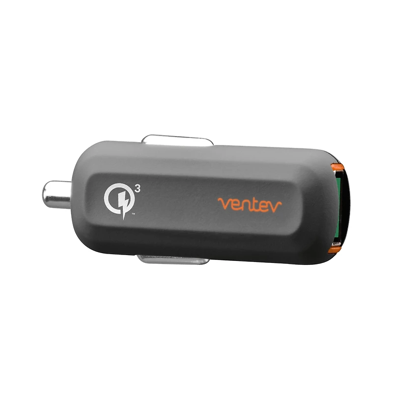 Ventev 24W Ultrafast Usb A Universal Mini Car Charger-Gray