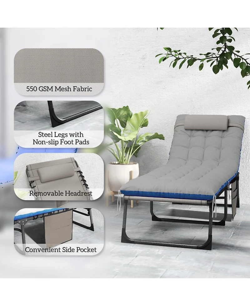 Outsunny Outdoor Lounge Chairs, Reclining Folding Chaise Lounge, /