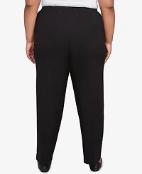 Alfred Dunner Plus As Usual Textured Pull On Elastic Medium Length Pants
