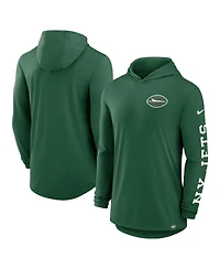 Nike Men's Green New York Jets Blitz Tri-Blend Performance Long Sleeve Hoodie T-Shirt
