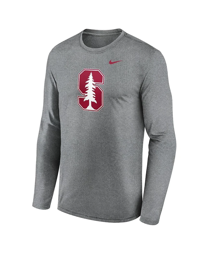 Nike Men's Heather Gray Stanford Cardinal Primetime Primary Legend Long Sleeve T-Shirt