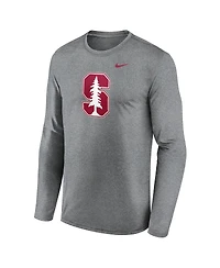Nike Men's Heather Gray Stanford Cardinal Primetime Primary Legend Long Sleeve T-Shirt