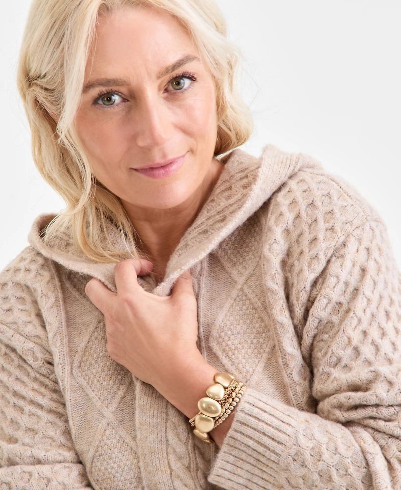 Style & Co Women's Chunky Cable-Knit Hoodie Cardigan, Created for Macy's
