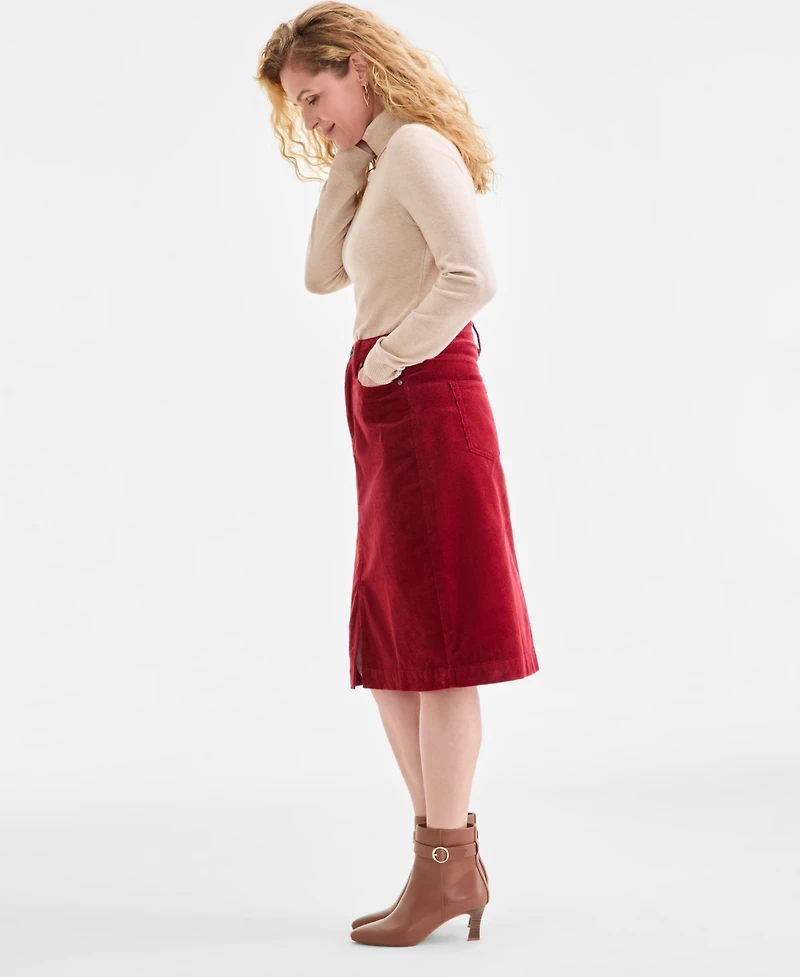 Style & Co Women's Corduroy Midi Skirt, Macy's Exclusive