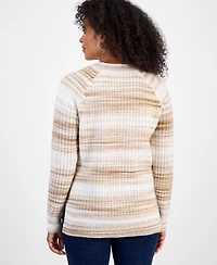 Style & Co Women's Space-Dye Long-Sleeve Crewneck Sweater, Macy's Exclusive
