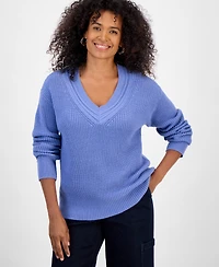 Style & Co Women's V-Neck Long-Sleeve Sweater, Macy's Exclusive