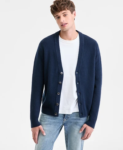Sun + Stone Men's Long-Sleeve Brushed Solid Cardigan, Macy's Exclusive
