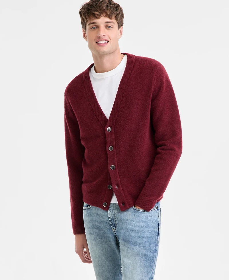 Sun + Stone Men's Long-Sleeve Brushed Solid Cardigan, Macy's Exclusive