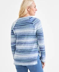 Style & Co Women's Space-Dye Long-Sleeve Crewneck Sweater, Macy's Exclusive