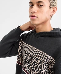 Sun + Stone Men's Long-Sleeve Placed Fair Isle Hooded Sweater, Macy's Exclusive