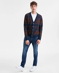 Sun + Stone Men's Blake Long-Sleeve Brushed Stripe Cardigan, Macy's Exclusive