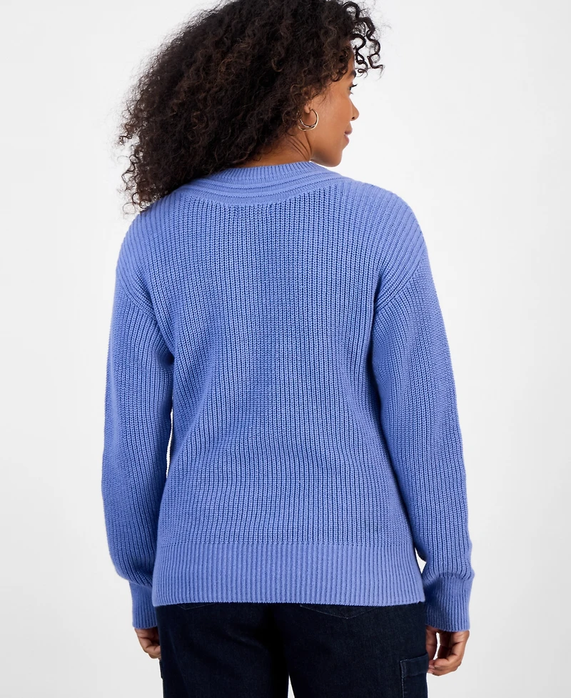 Style & Co Women's V-Neck Long-Sleeve Sweater, Macy's Exclusive