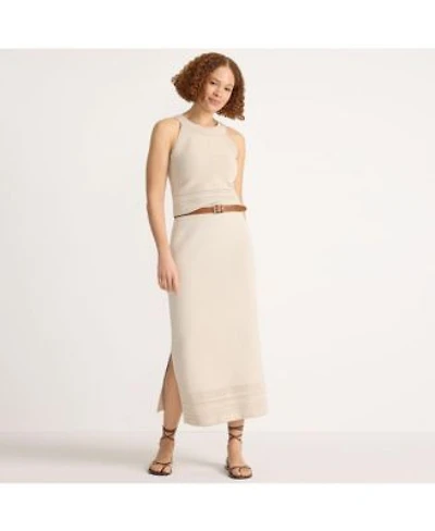 Pointelle Halter Top Sweater Maxi Skirt Set