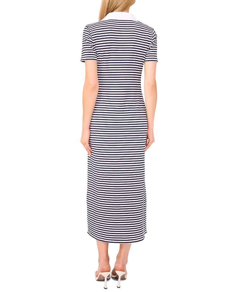 CeCe Women's Maxi Polo Style Shirt Dress