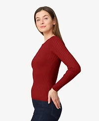 Melissa Paige Women's Crewneck Ribbed-Knit Sweater