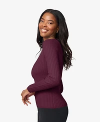 Melissa Paige Women's Crewneck Ribbed-Knit Sweater