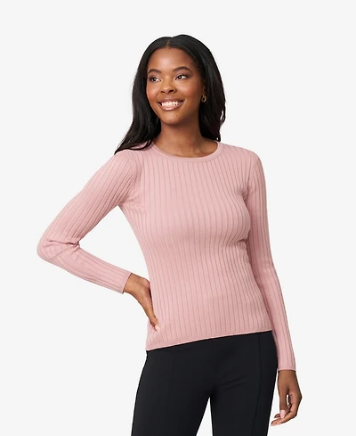 Melissa Paige Women's Crewneck Ribbed-Knit Sweater