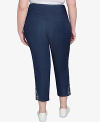 Ruby Rd. Plus Super Soft Stretch Denim Embroidered Ankle Jeans