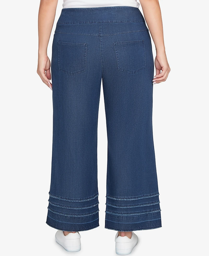 Ruby Rd. Plus Stretch Fringe Pull-On Ankle Jeans
