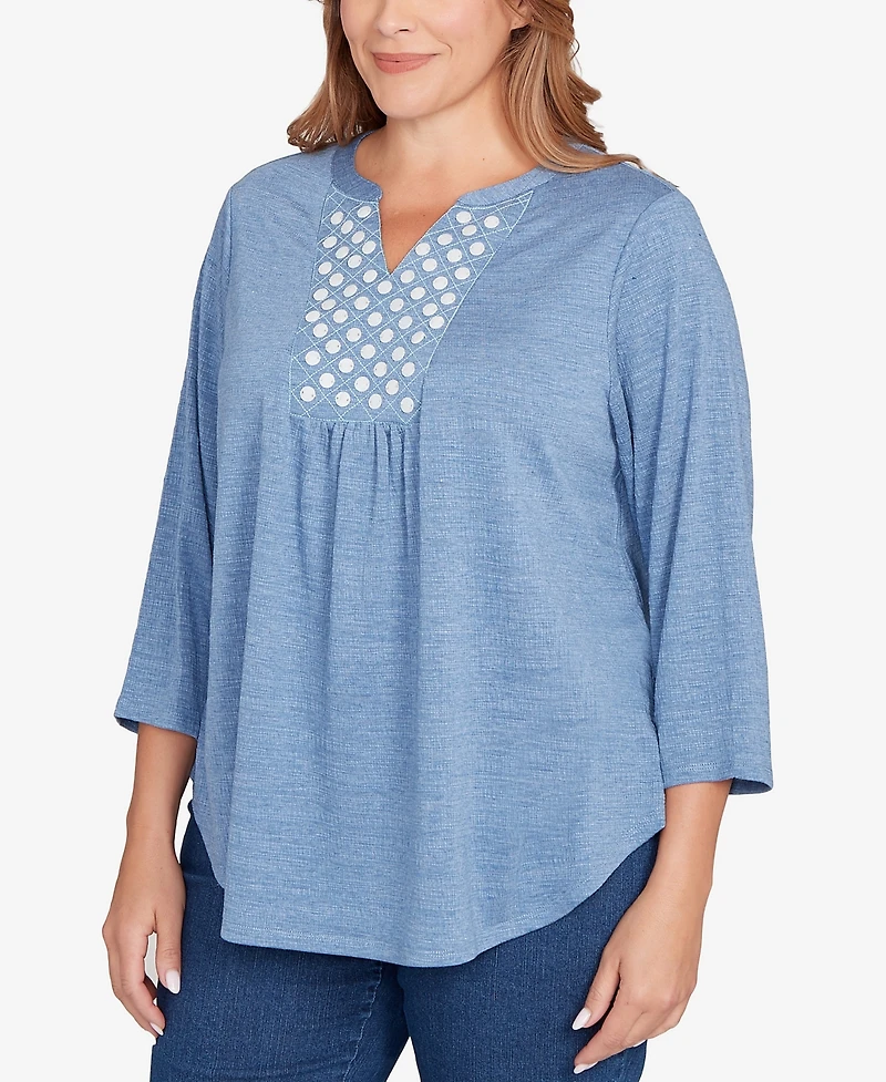 Ruby Rd. Plus Textured Knit Embellished Top