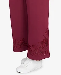 Ruby Rd. Plus Wide Leg Floral Cutout Pants