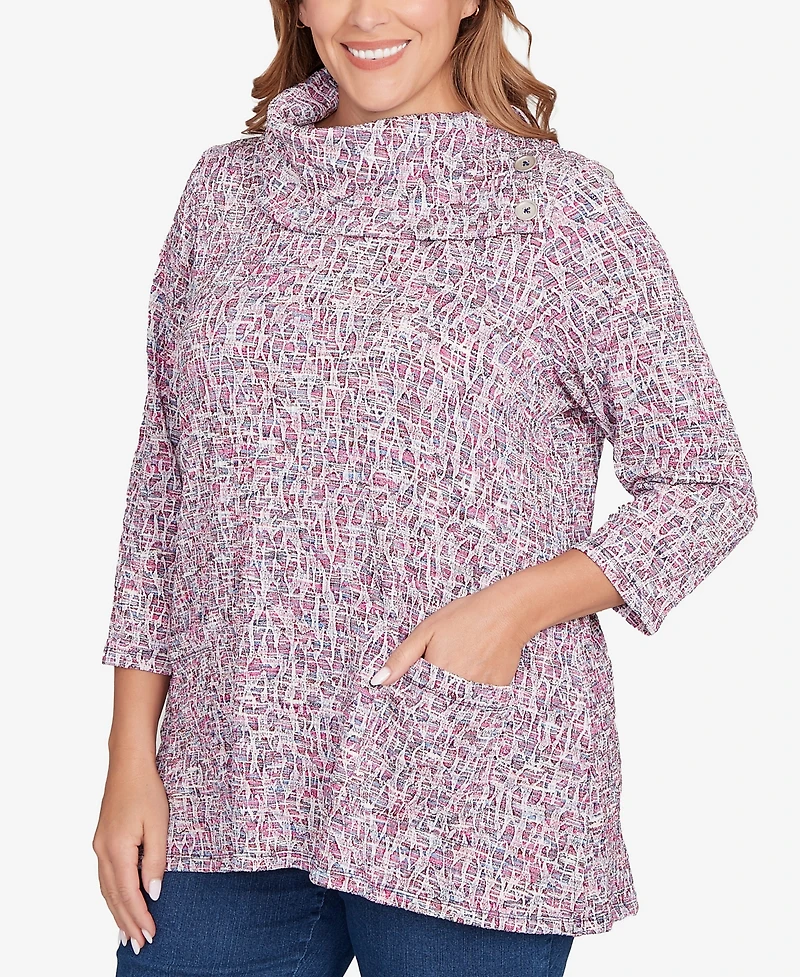 Ruby Rd. Plus Patch Pocket Spacedye Top