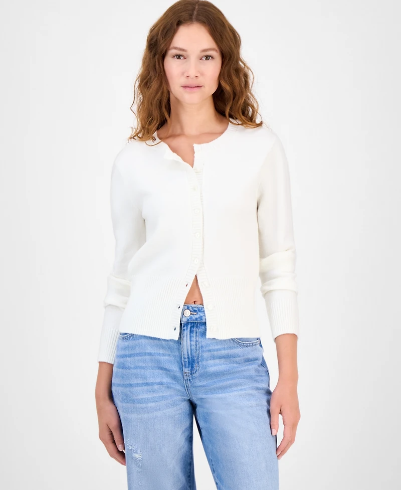 Madden Girl Juniors' High-Rib Button-Front Lady Cardigan