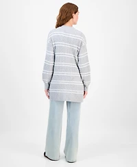 Hippie Rose Juniors' Open-Front Long-Sleeve Midi Cardigan