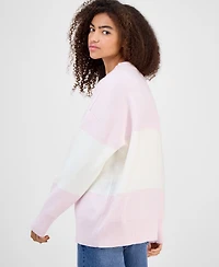 Hippie Rose Juniors' Oversized Stripe Long-Sleeve Sweater