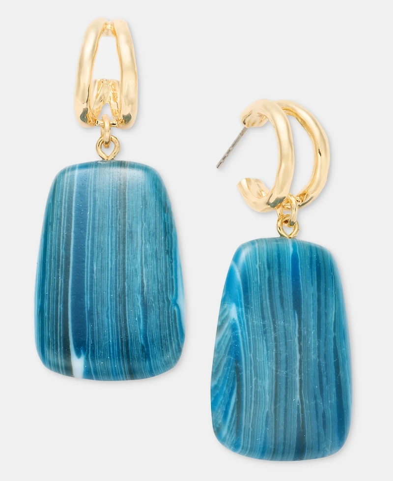 Style & Co Stone Charm Split Hoop Earrings, Macy's Exclusive