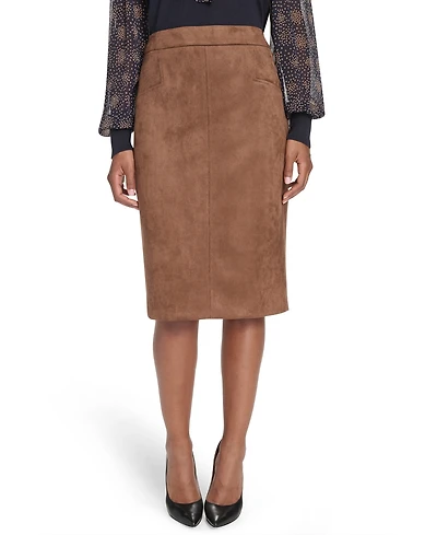 Tommy Hilfiger Women's Scuba Suede Knee Length Pencil Skirt
