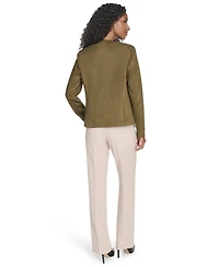 Tommy Hilfiger Women's Scuba Suede Long Sleeve Jacket