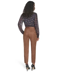 Tommy Hilfiger Women's Scuba Suede High-Rise Ankle Pants