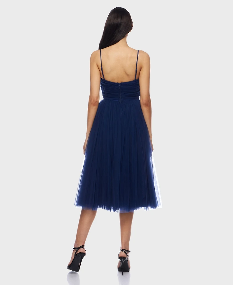 Alex & Sophia Juniors' Mesh Tulle Sleeveless Midi Dress