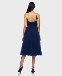 Alex & Sophia Juniors' Mesh Tulle Sleeveless Midi Dress