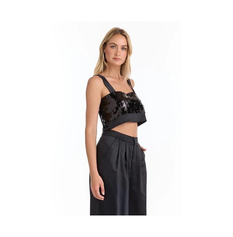 The Noli Shop Women's Zoey Sequin Crop Top