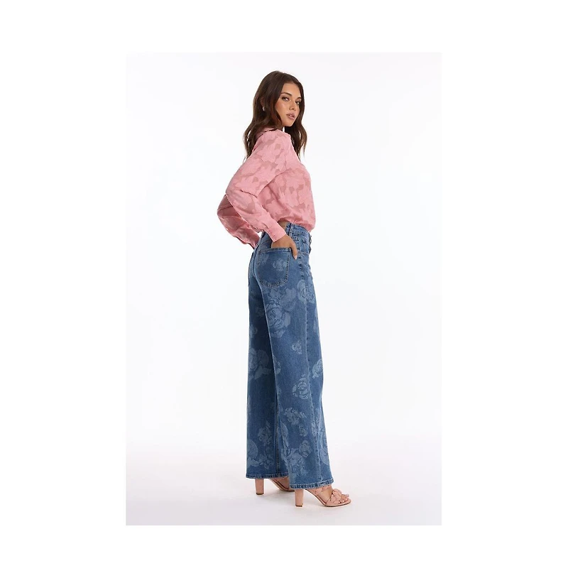 The Noli Shop Women's Rose High Rise Jean