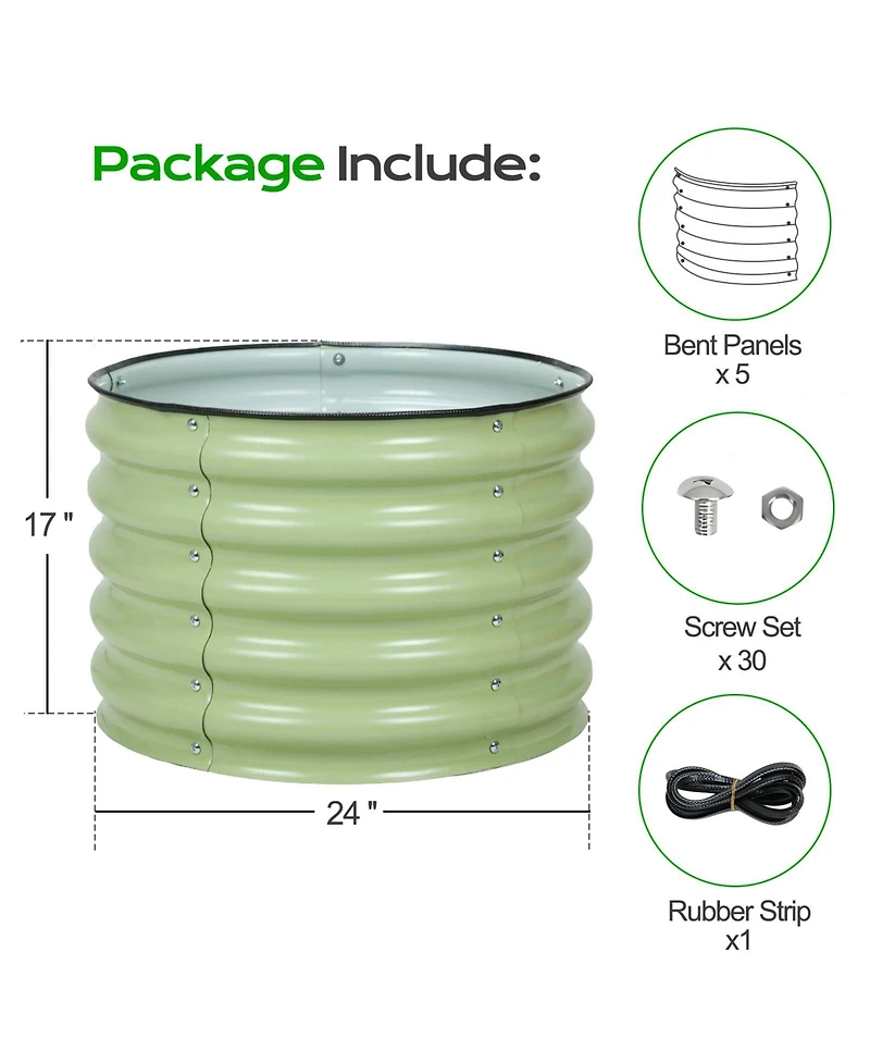 Aoodor Muffin Metal Outdoor Raised Garden Bed (Set of 2)