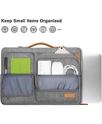 Laptop Shoulder Bag,15-15.6"Computer Bags Compatible with MacBook Pro 16", Hp, Dell, Lenovo,Side Open Messenger Bag with 4 Zipper Pockets, Gray